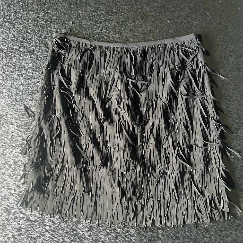 Fringe Black Skirt